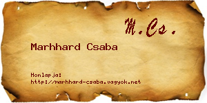 Marhhard Csaba névjegykártya